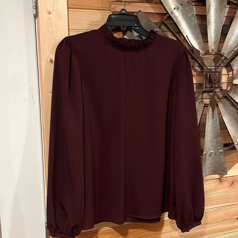 Worthington plum blouse size L